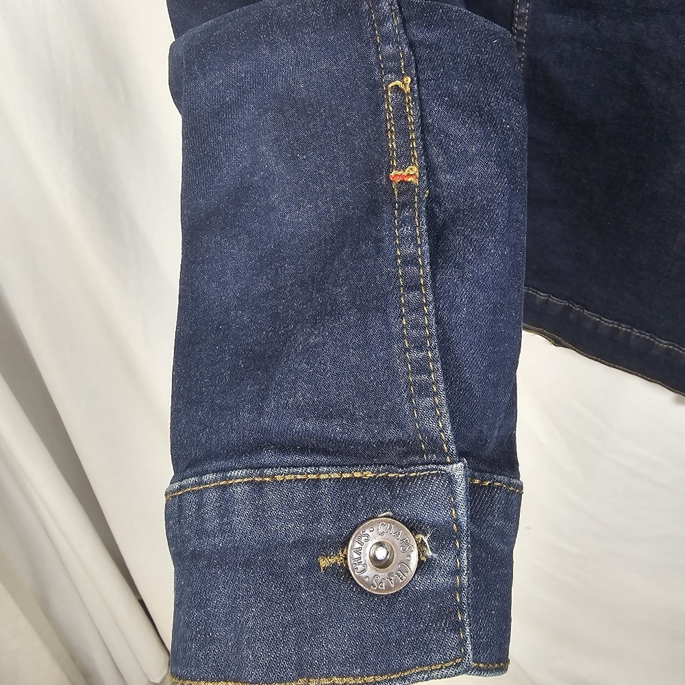 CHAPS Denim‎ Men's Jeans Jacket Size XL Navy Blue stretch - Picture 4 of 10